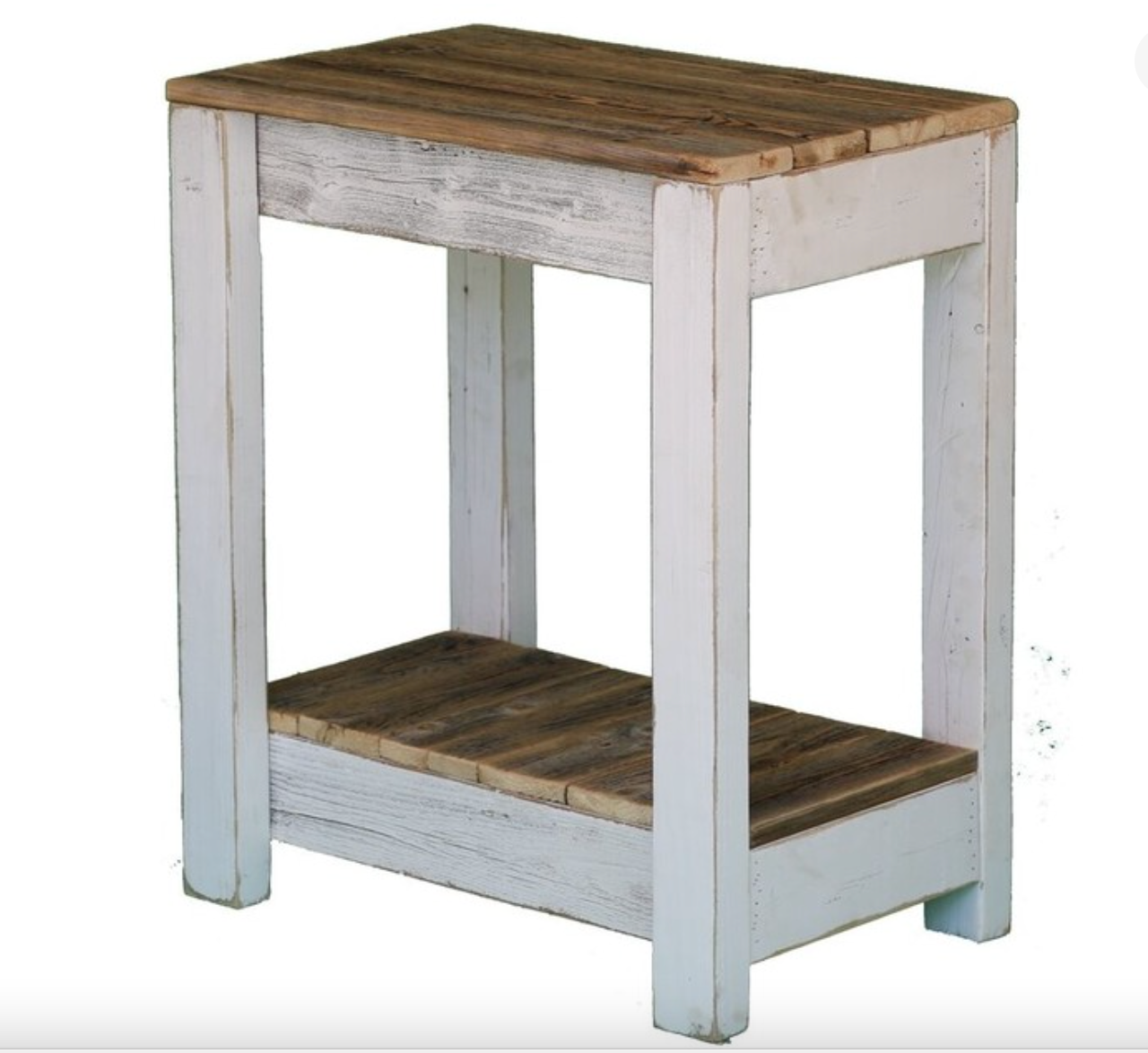 White Combo End Table