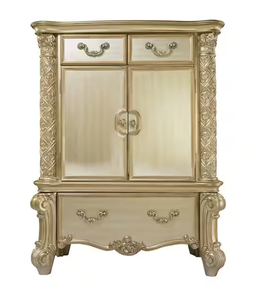 Vendome Gold Patina and Bone 3 -Drawer Chest of Drawers