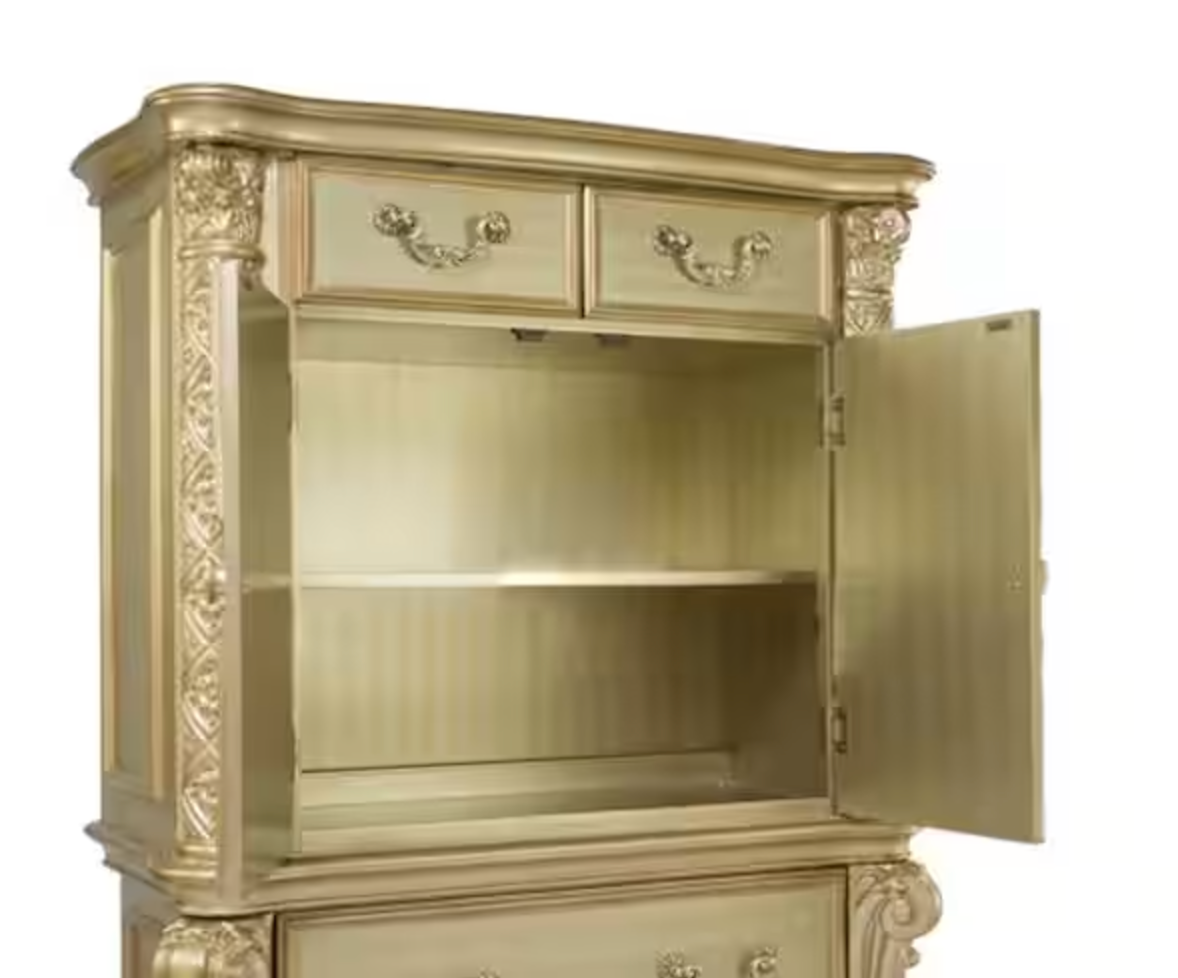 Vendome Gold Patina and Bone 3 -Drawer Chest of Drawers