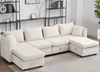6 - Piece Upholstered Modular Sectional with Under Seat Storage