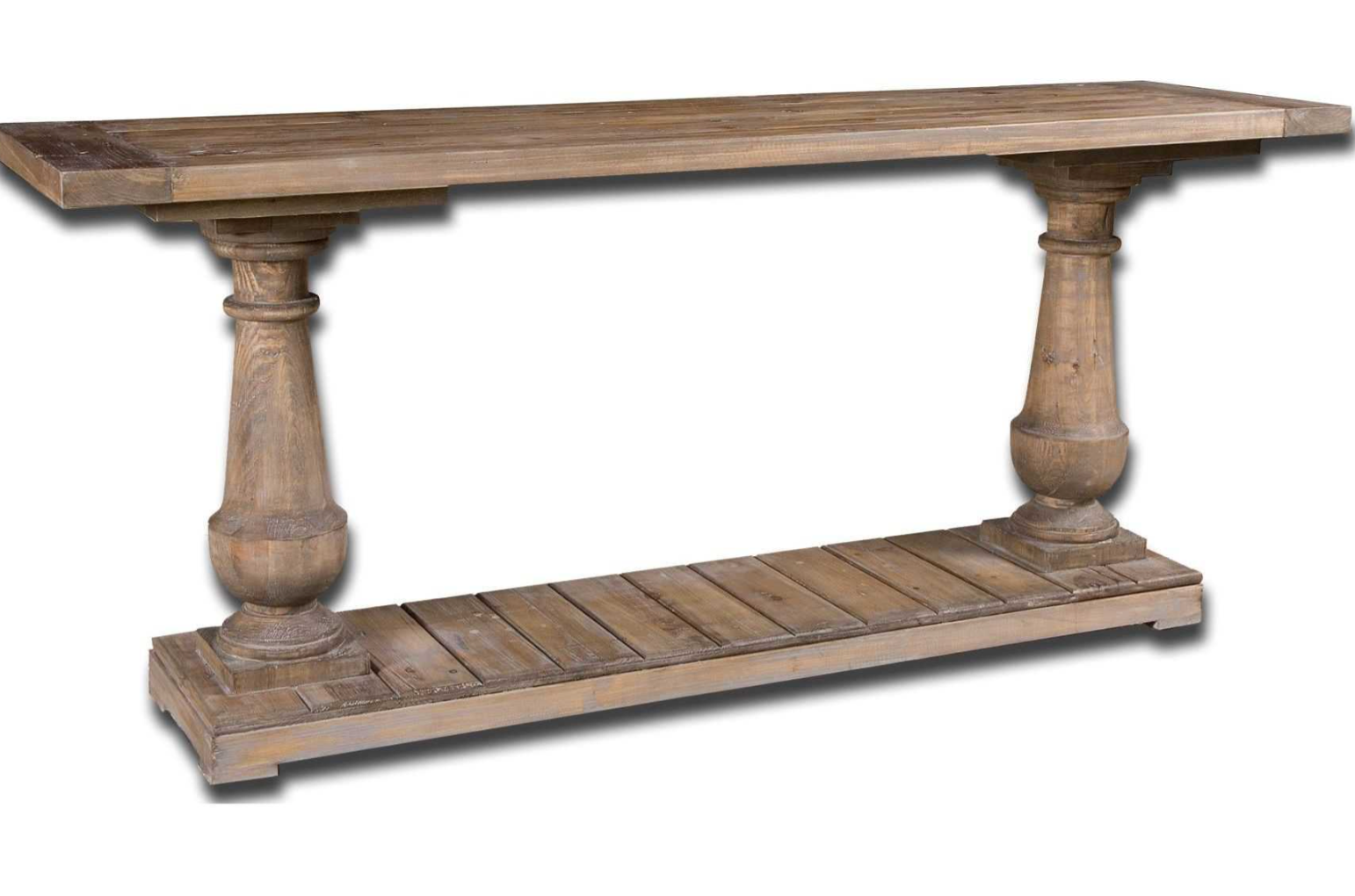 Uttermost Stratford Rustic Rectangular Wood Stony Gray Console Table SHOWROOM ONLY ITEM