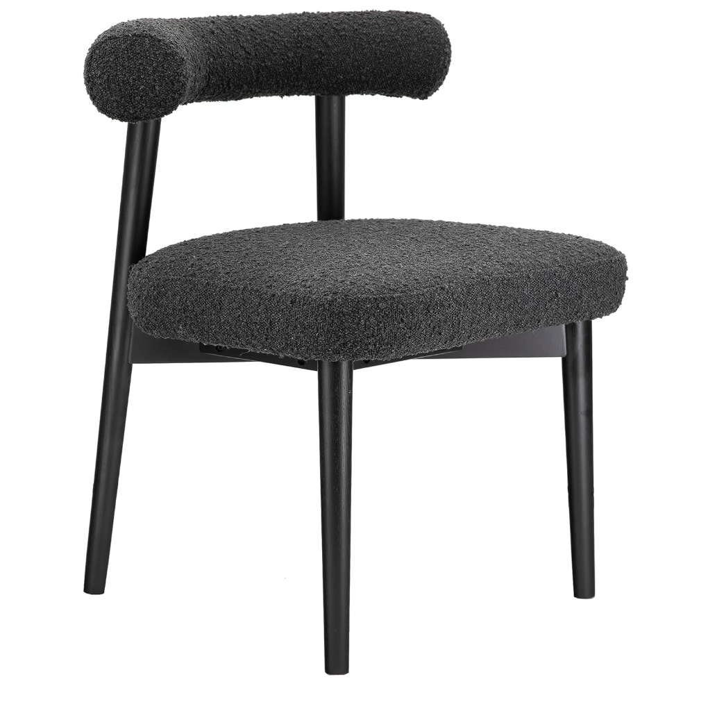 Tov Furniture Spara Black Performance Boucle Side Chair SHOWROOM ONLY ITEM