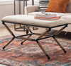 Daplyn Boho Style Upholstered Accent Bench with Beige Cushion SHOWROOM ONLY ITEM