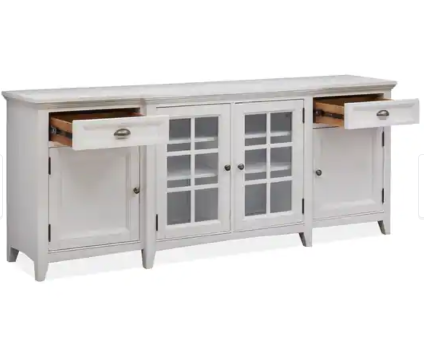 Magnussen E4400 Heron Cove 80" Entertainment Console White SHOWROOM ITEM ONLY