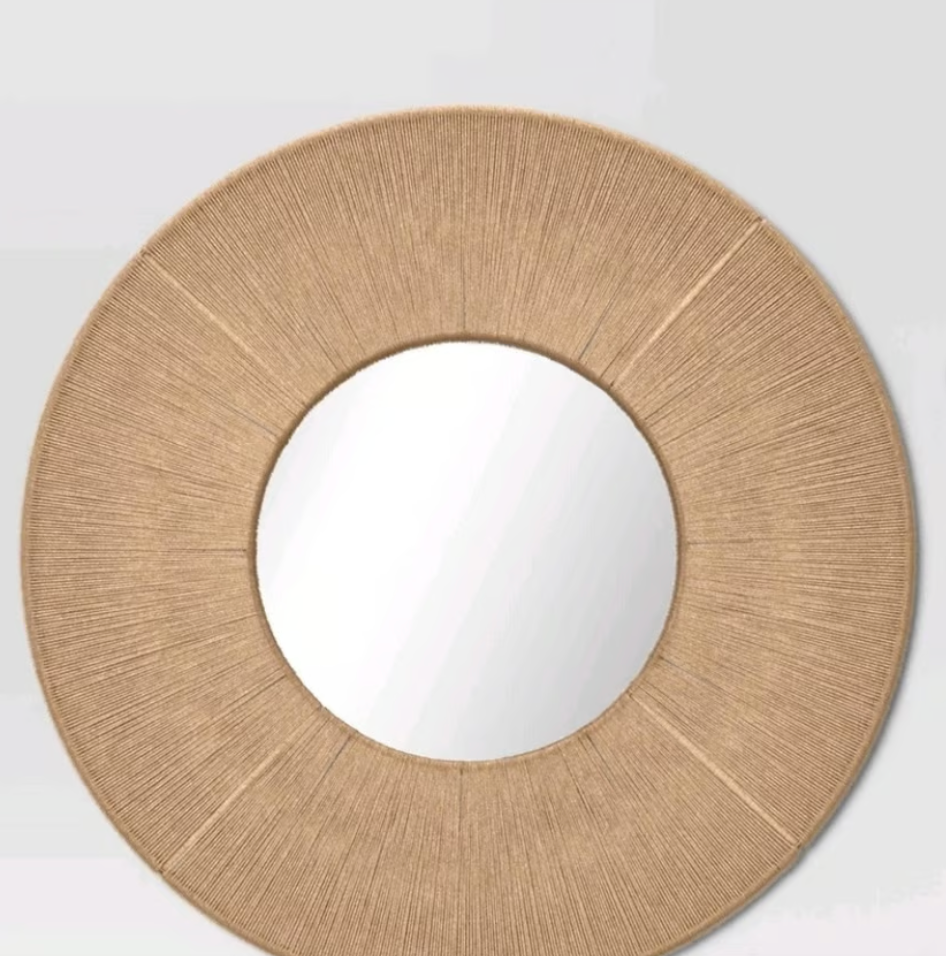 30" Round Jute Woven Mirror SHOWROOM ITEM