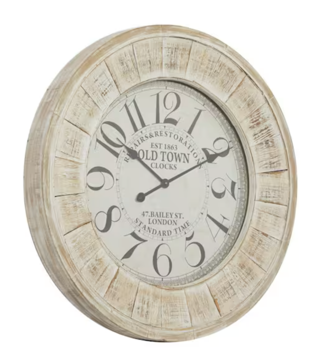 31 in. x 31 in. Brown Wooden Wall Clock SHOWROOM ITEM