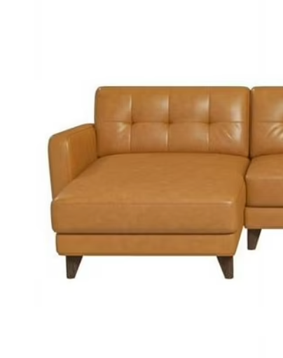 Ashcroft genuine leather chaise