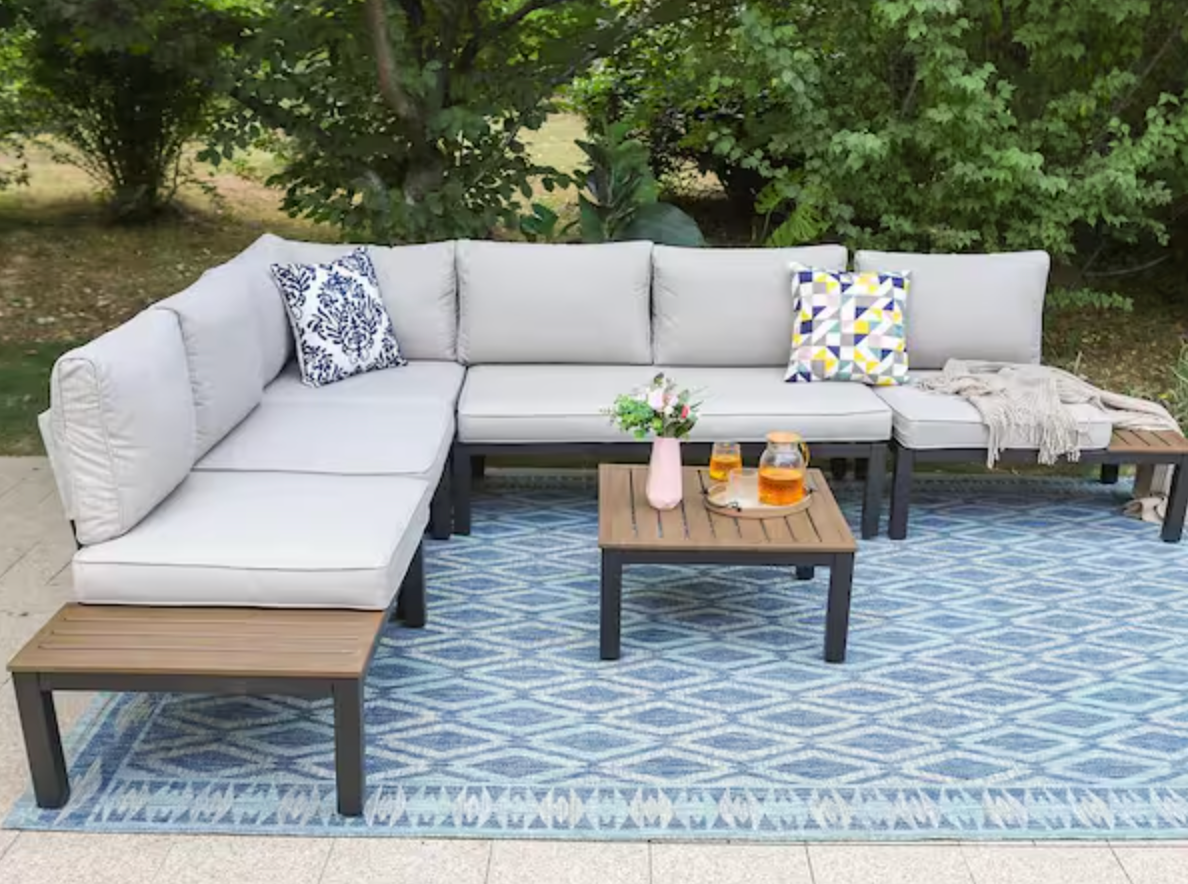 6-Piece Metal Outdoor Patio Conversation Sectional SHOWROOM ITEM