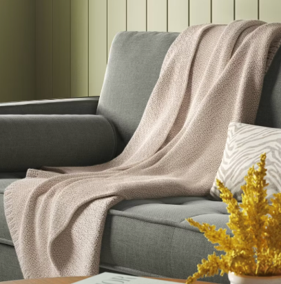 Oversized Recycled Knit Throw Blanket SHOWROOM ITEM