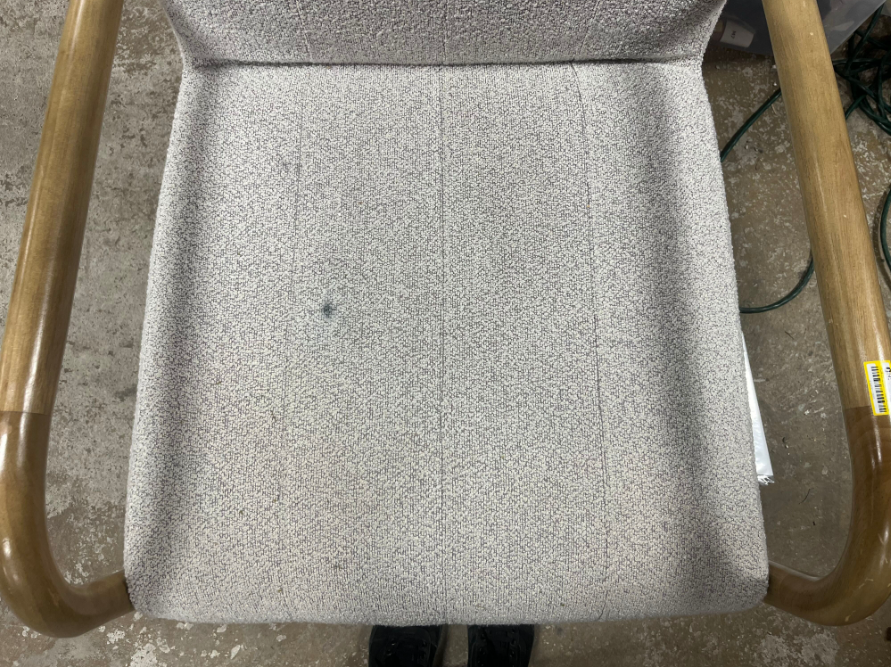 Boucle Upholstered Wood Arm Chair - Oatmeal