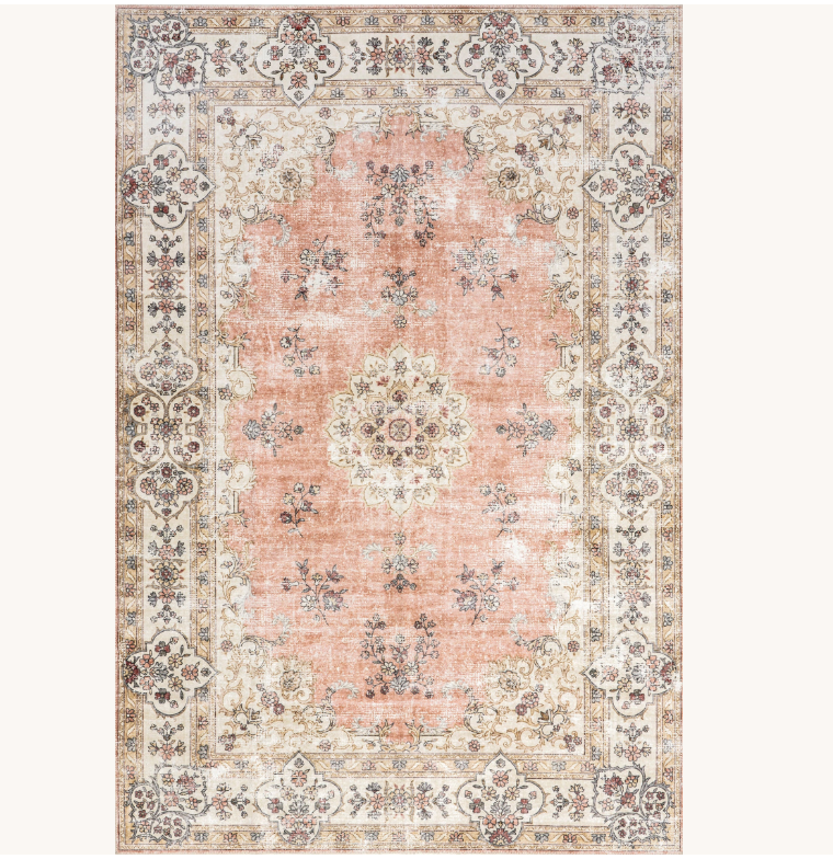 Rosette Medallion Washable Rug