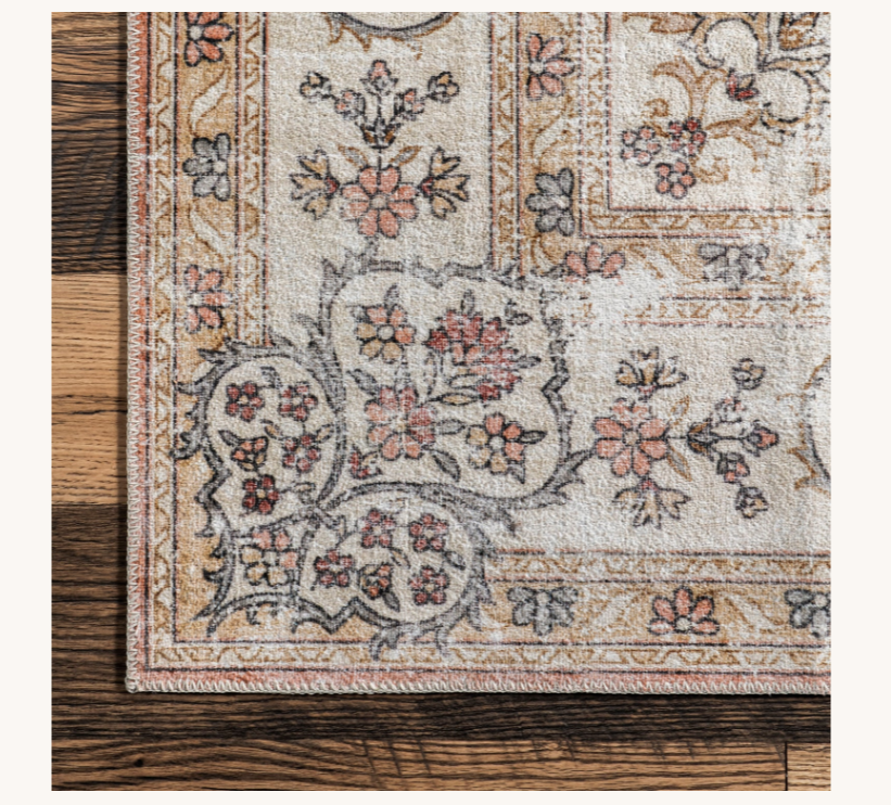 Rosette Medallion Washable Rug