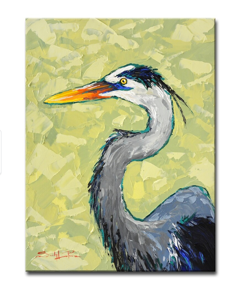 Porch & Den Blue Heron' Coastal Wildlife Canvas Art SHOWROOM ITEM