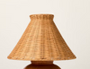Stick Lamp Base Black with Rattan Shade SHOWROOM ITEM
