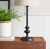 Stick Lamp Base Black with Rattan Shade SHOWROOM ITEM