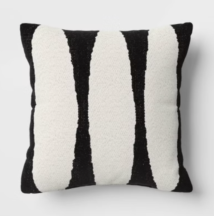18 x 18 Black and White Throw Pillow SHOWROOM ITEM