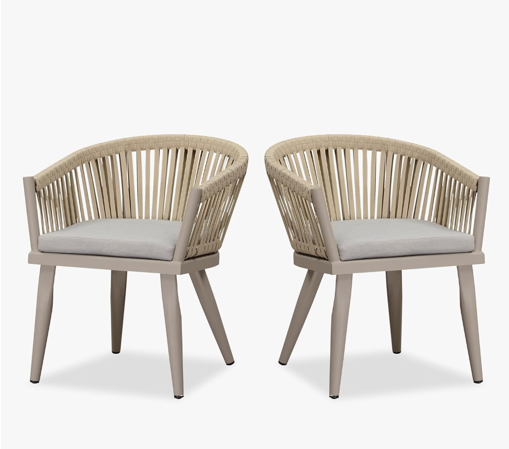 SET OF 5 Outdoor Dining Chairs with Patio Aluminium Frame All-Weather SHOWROOM ITEM