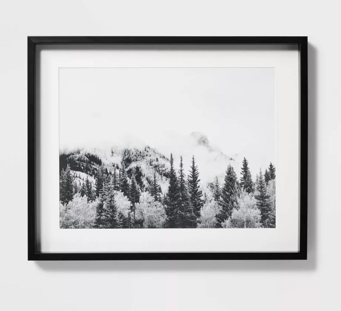 30"x24" Foggy Mountains Framed Wall Art SHOWROOM ITEM