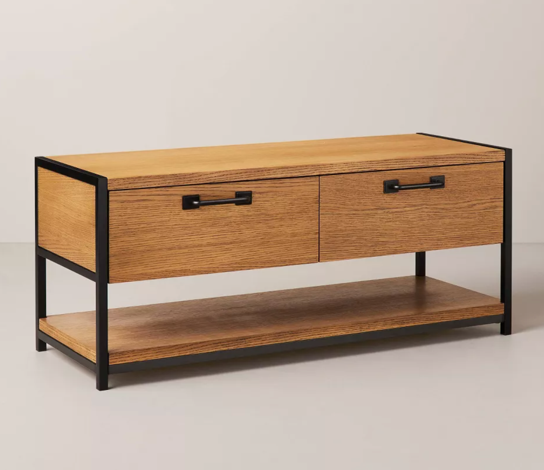 Modular Entryway Storage Bench with Shelving SHOWROOM ITEM