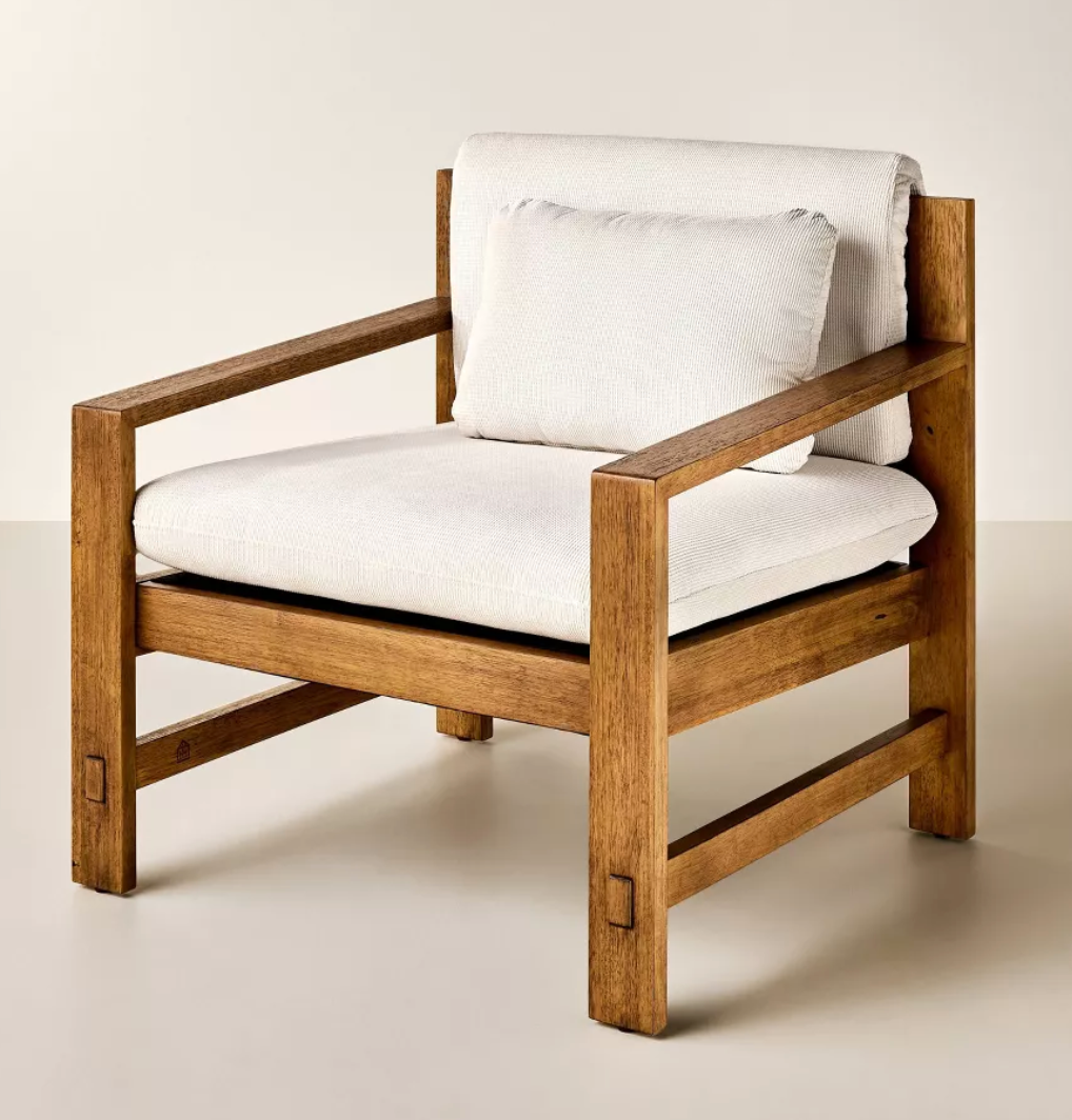 Wood Frame Upholstered Arm Chair  SHOWROOM ITEM