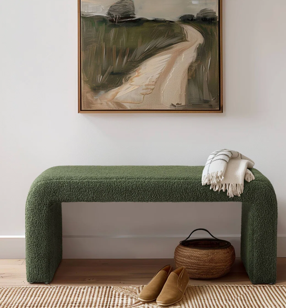 Steve Boucle Waterfall Bench SHOWROOM ITEM