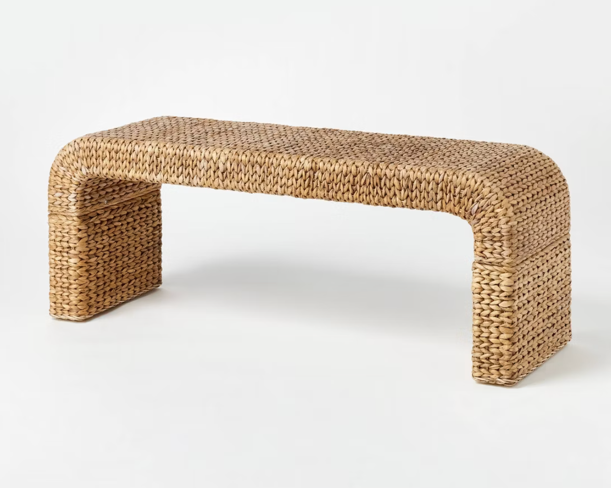 Shiffer Waterfall Woven Bench  SHOWROOM ITEM