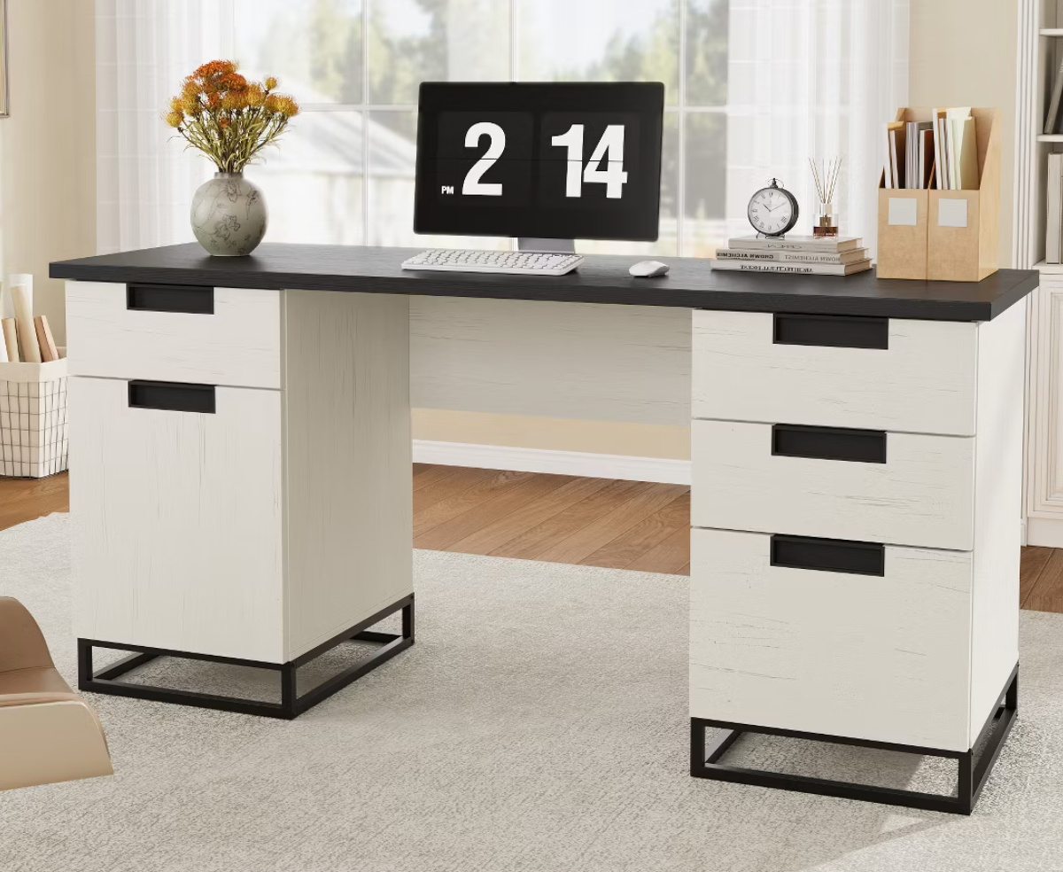 59" Executive Desk, Farmhouse Computer Desk SHOWROOM ITEM
