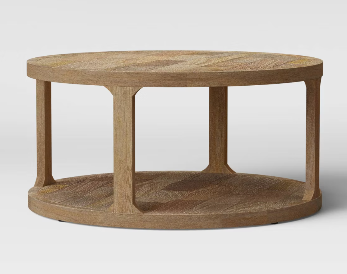 Castalia Round Natural Wood Coffee Table SHOWROOM ITEM
