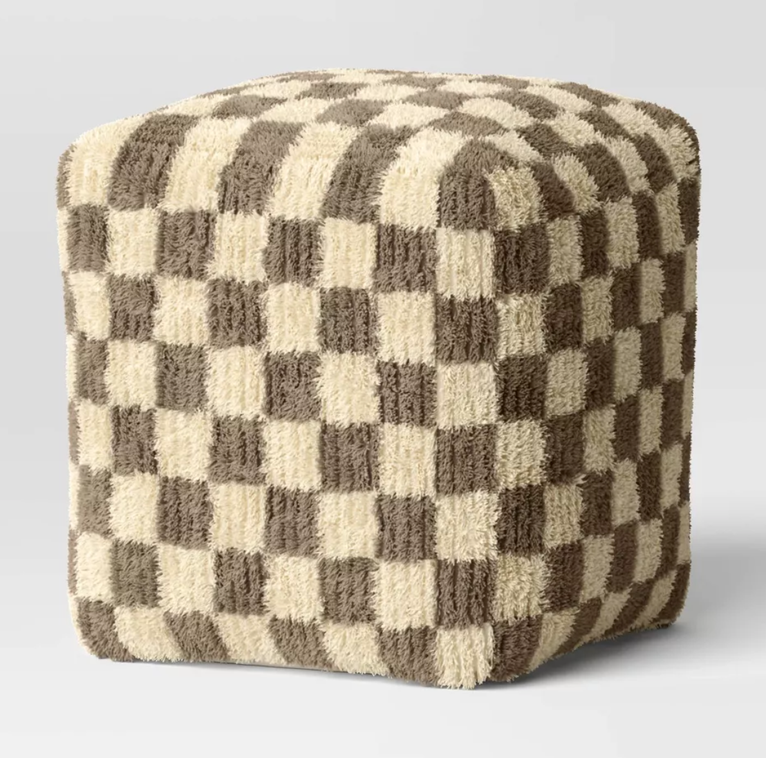 Checkerboard Pouf SHOWROOM ITEM