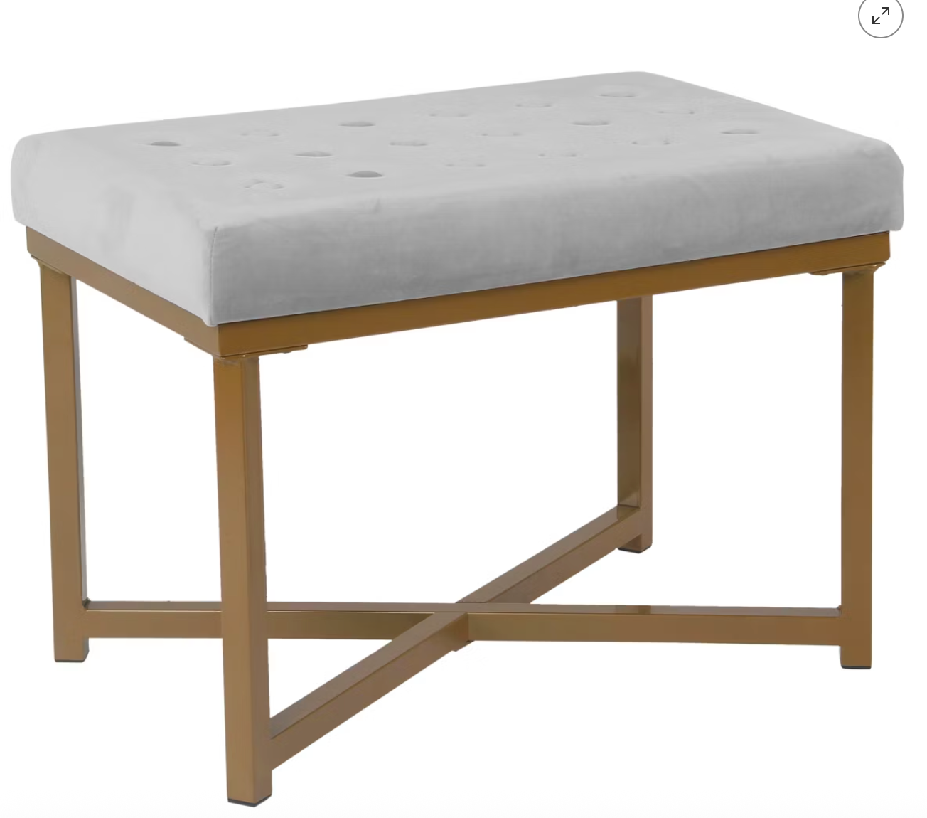 Rectangle Ottoman Velvet Tufted Cushion SHOWROOM ITEM