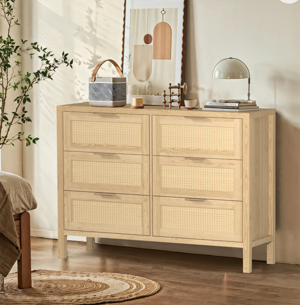 47.2" W 6 - Drawer Double Dresser SHOWROOM ITEM