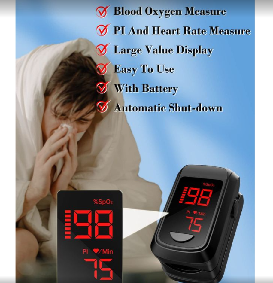 Pulse Oximeter Fingertip- Mini Oximeter Oxygen Saturation Monitor for SpO2/Heart Rate/PI, with Auto Graph Display,FSA/HSA Eligible