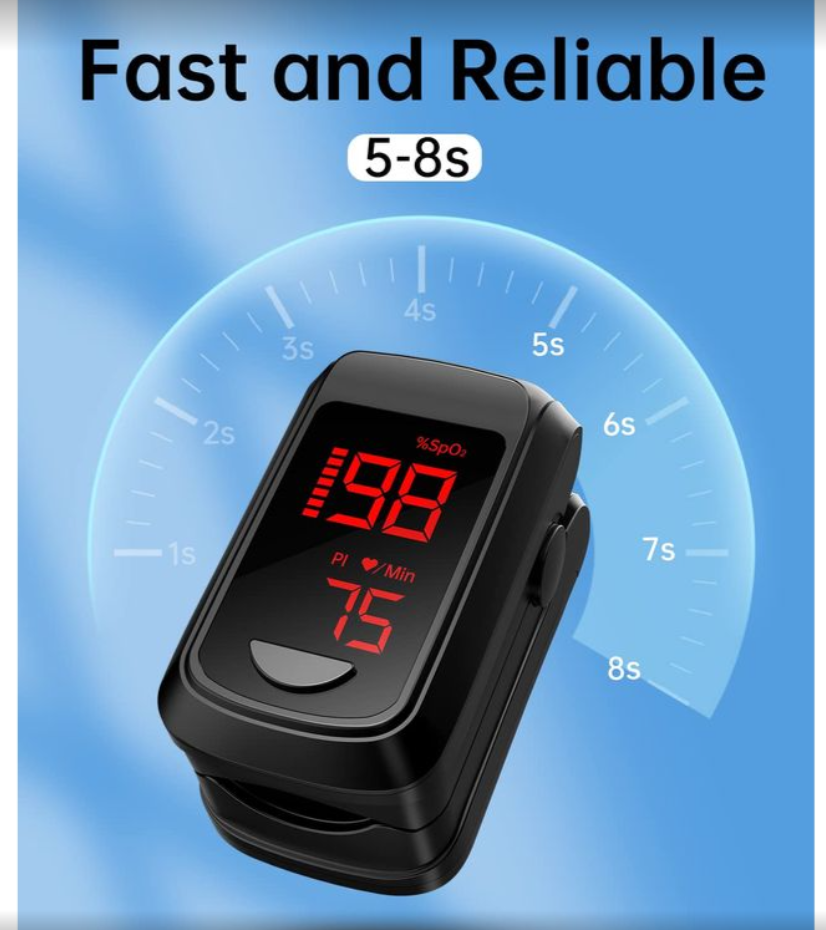 Pulse Oximeter Fingertip- Mini Oximeter Oxygen Saturation Monitor for SpO2/Heart Rate/PI, with Auto Graph Display,FSA/HSA Eligible