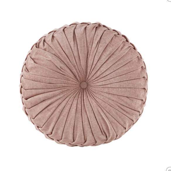 22" Oversize Lorissa Poly Chenille Round Floor Pillow - Blush SHOWROOM ITEM