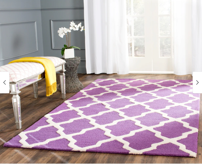 5'x8' Handmade Cambridge Luisa Moroccan Trellis Wool Rug - Purple/Ivory SHOWROOM ITEM