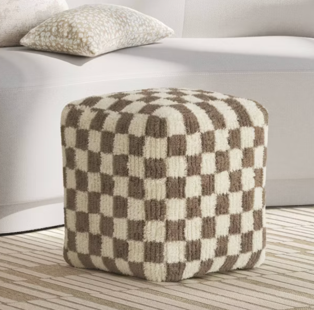 Checkerboard Pouf SHOWROOM ITEM