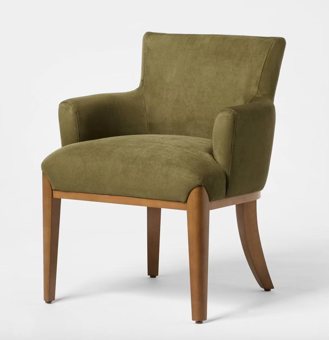 Upholstered Accent Chair Olive Green SHOWROOM ITEM