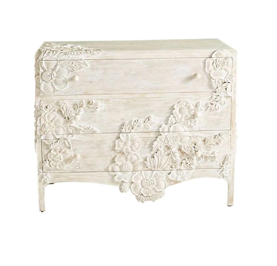 French Style Light Luxury Accent Cabinet 43.3'' W 3 - Drawer Dresser SHOWROOM ITEM