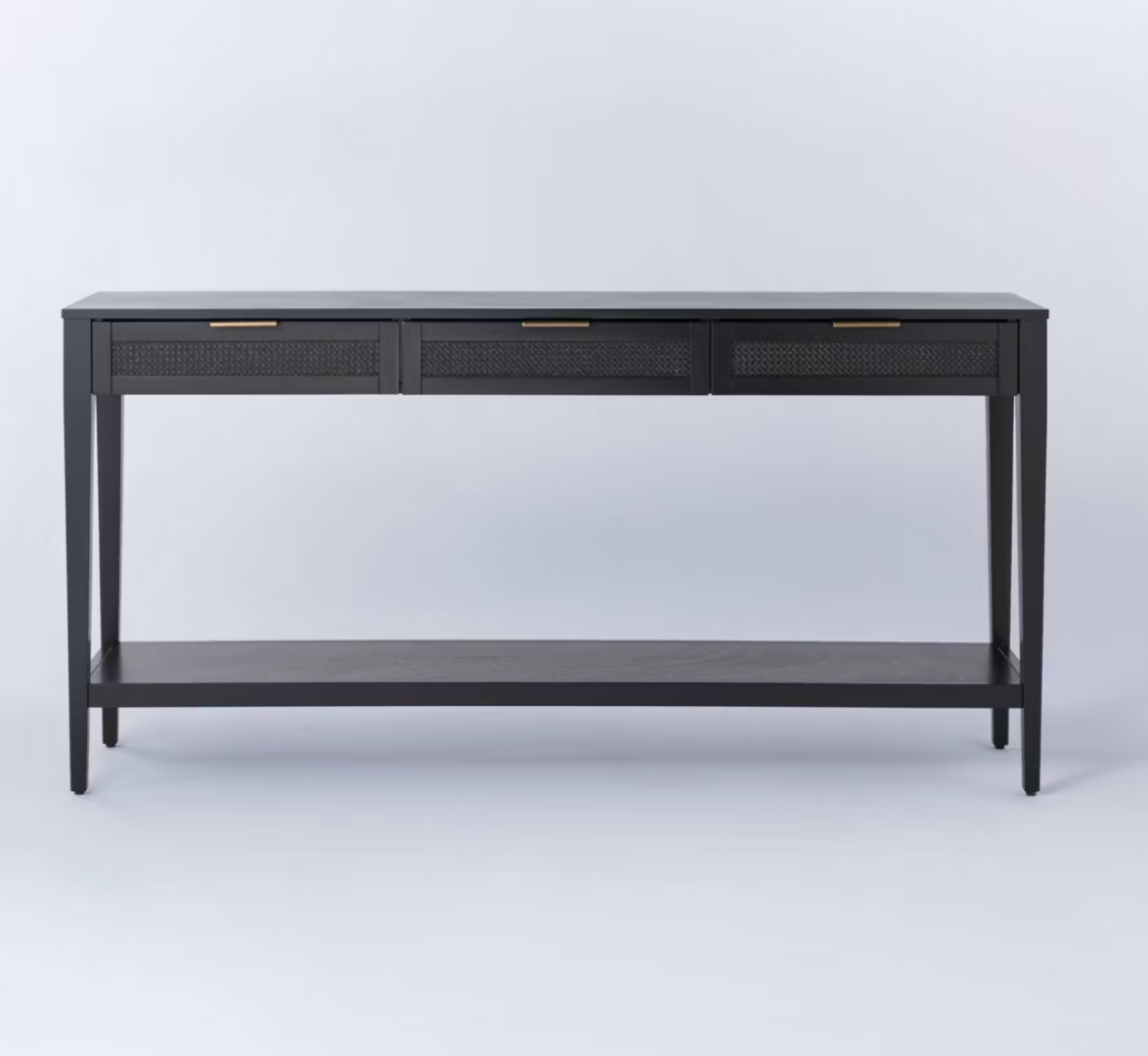 East Bluff Woven Drawer Console Table SHOWROOM ITEM