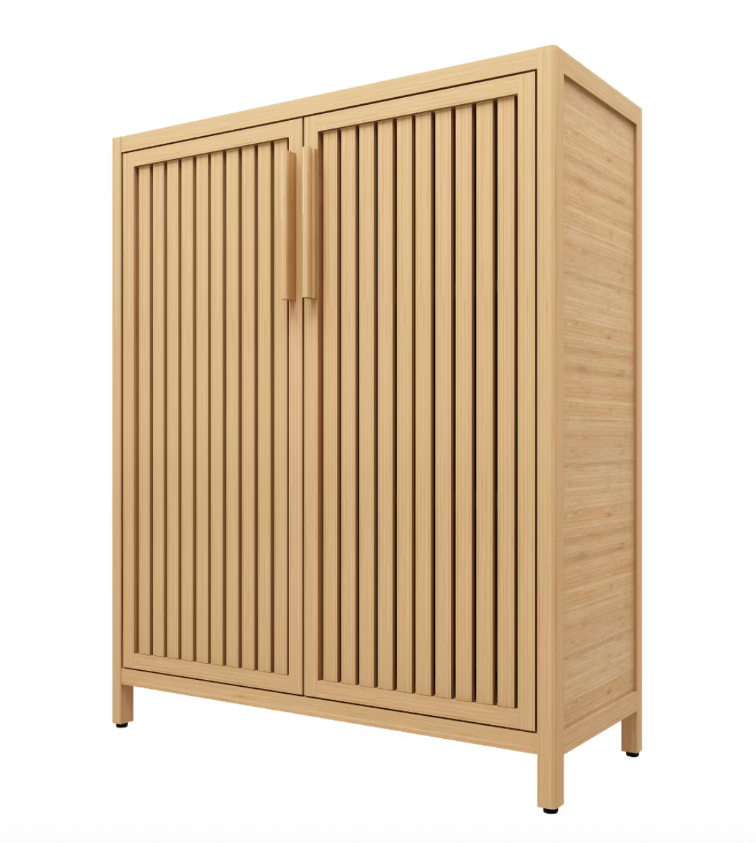 Bamboo Storage Cabinet 3-Tier Floor Cupboard SHOWROOM ITEM