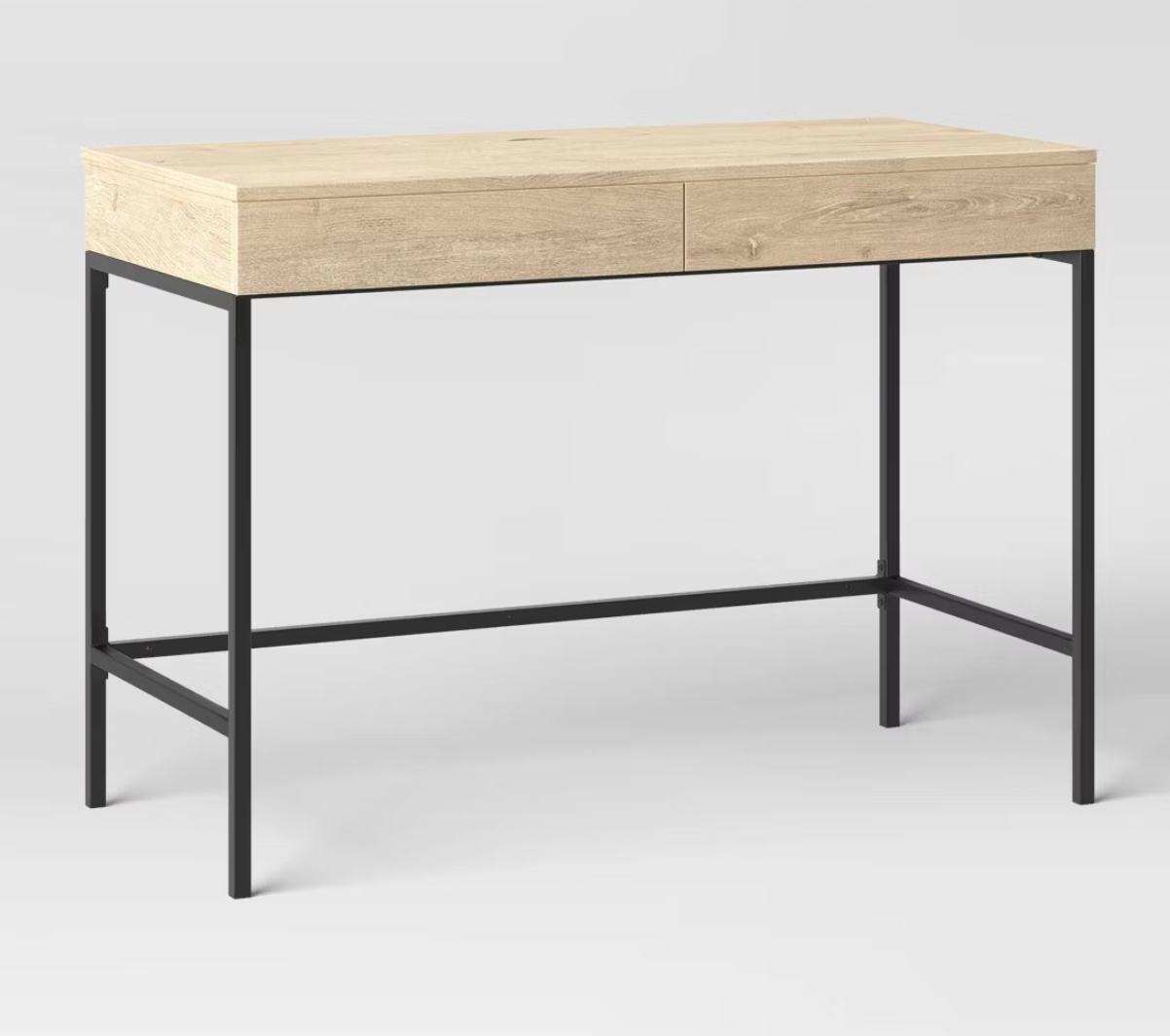 Loring Wood Writing Desk with Drawers SHOWROOM ITEM