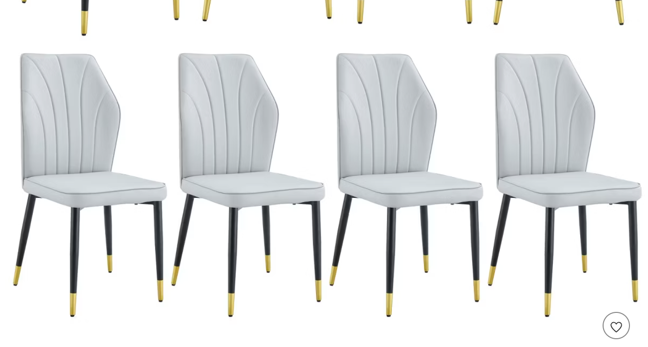 Set of 4 Dining Chairs with Patterned Backrest SHOWROOM ITEM