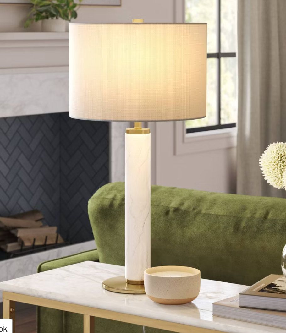 Faux Marble Stick Table Lamp SHOWROOM ITEM