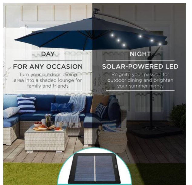 cantilever solar led offset patio umbrella with Adjustable Tilt in Nav – Salvage & Co Indy Axial Brake Conversion G.Loomis GCX Inshore Spinning Option:Lychee Pattern Maximum Shade Area