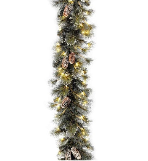 9 ft. Glitter Pine Garland with Clear Lights (no further discounts)