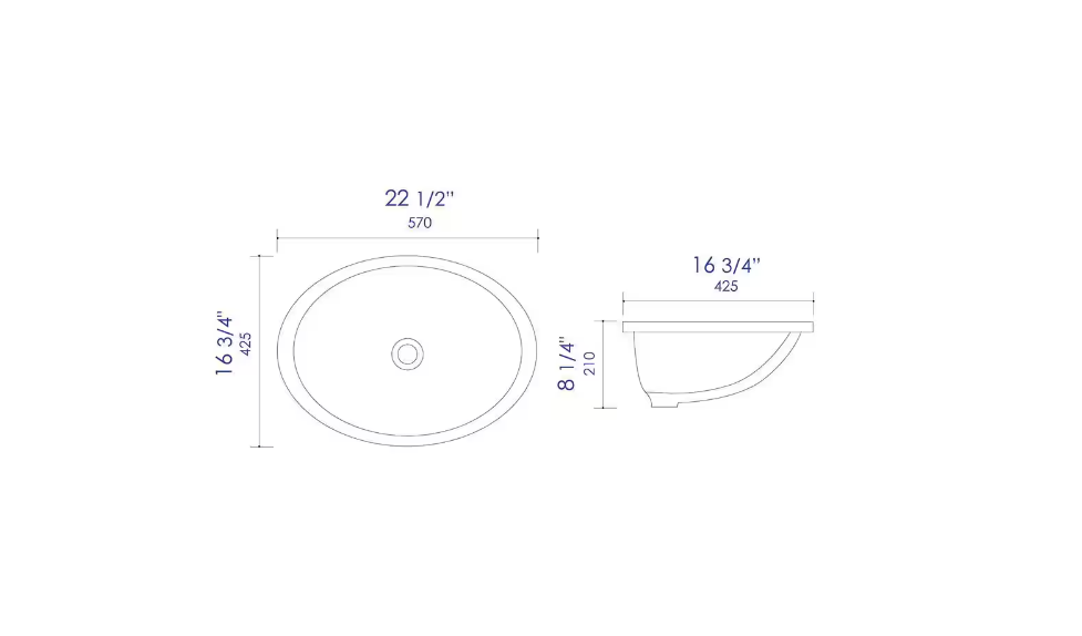 Under Mount Bathroom Sink in White