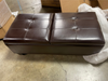 Merrill Double Opening Chocolate Brown Leather Storage Ottoman