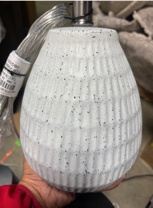 Large Textured Ceramic Lamp Base White