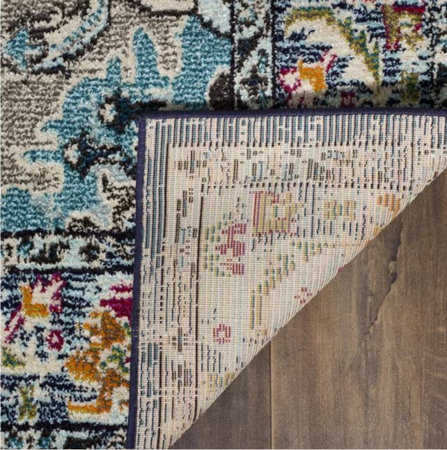 12 x 18 Navy/Light Blue Indoor Distressed/Overdyed Oriental Area Rug