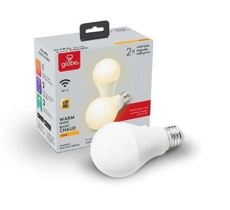 2 Pack 10 Watt Dimmable Smart A19 Medium (E26) LED Bulbs